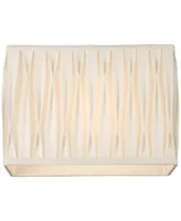 White Pinched Pleat Medium Rectangle Lamp Shade 14" Wide x 7" Deep x 10" High (Spider) Replacement with Harp and Finial - Springcrest