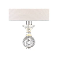 Solange 25" High Modern Glam Luxury Table Lamps Set of 2 Silver Finish Stacked Crystal White Shade Living Room Bedroom Bedside Nightstand House Office