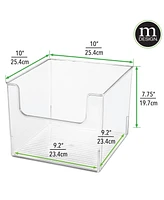 mDesign Crafting Plastic Storage Organizer Bin - Open Dip Front, 4 Pack, Clear