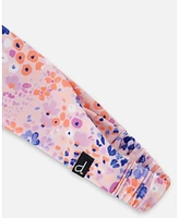 Girl Swimwear Headband Lavender Printed Fields Flowers - Toddler Child