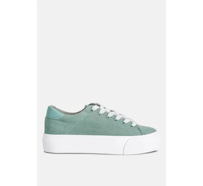 hyra solid flat form canvas sneakers