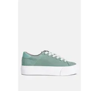 hyra solid flat form canvas sneakers