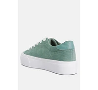 hyra solid flat form canvas sneakers