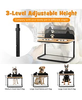 Inolait Dog Bowl Stand with 2 Stainless Steel Food Water Bowls