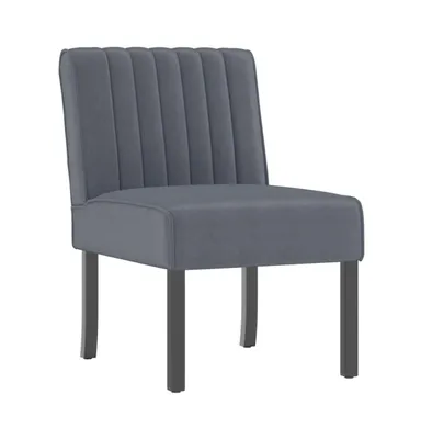 Slipper Chair Dark Gray Velvet