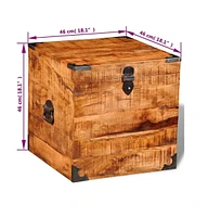 Storage Chest Cubic Rough Mango Wood