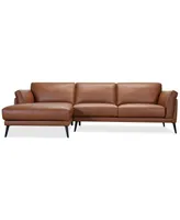 Keery 112" 2-Pc. Leather Sectional with Chaise, Created for Macy's