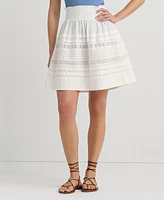 Lauren Ralph Women's Lace-Trim A-Line Miniskirt
