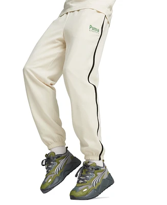 Puma Men's Team Regular-Fit Logo Embroidered Seersucker Track Pants