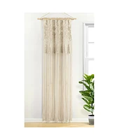 Lush Decor Boho Macrame Tassel Cotton Window Curtain/Room Divider/Wedding Backdrop/Wall Decor