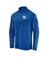 Men's Fanatics Royal Kentucky Wildcats Striated Raglan Lightweight Quarter-Zip Top