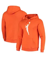 Men's Fanatics Orange Wnba Logo Fitted Pullover Hoodie