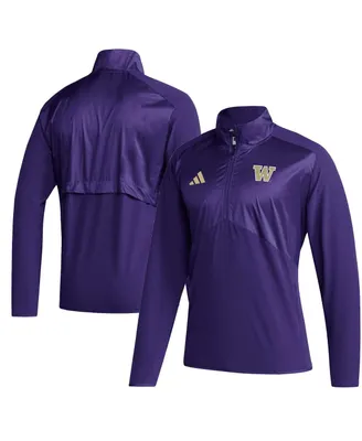 Men's adidas Purple Washington Huskies Sideline Aeroready Raglan Sleeve Quarter-Zip Jacket