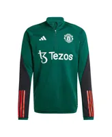 Men's adidas Green Manchester United 2023/24 Aeroready Raglan Quarter-Zip Training Top