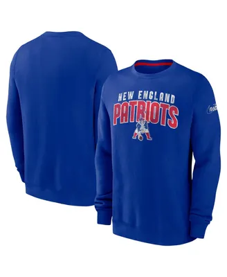 Men's Nike Royal Distressed New England Patriots Rewind Club Pullover Sweatshirt