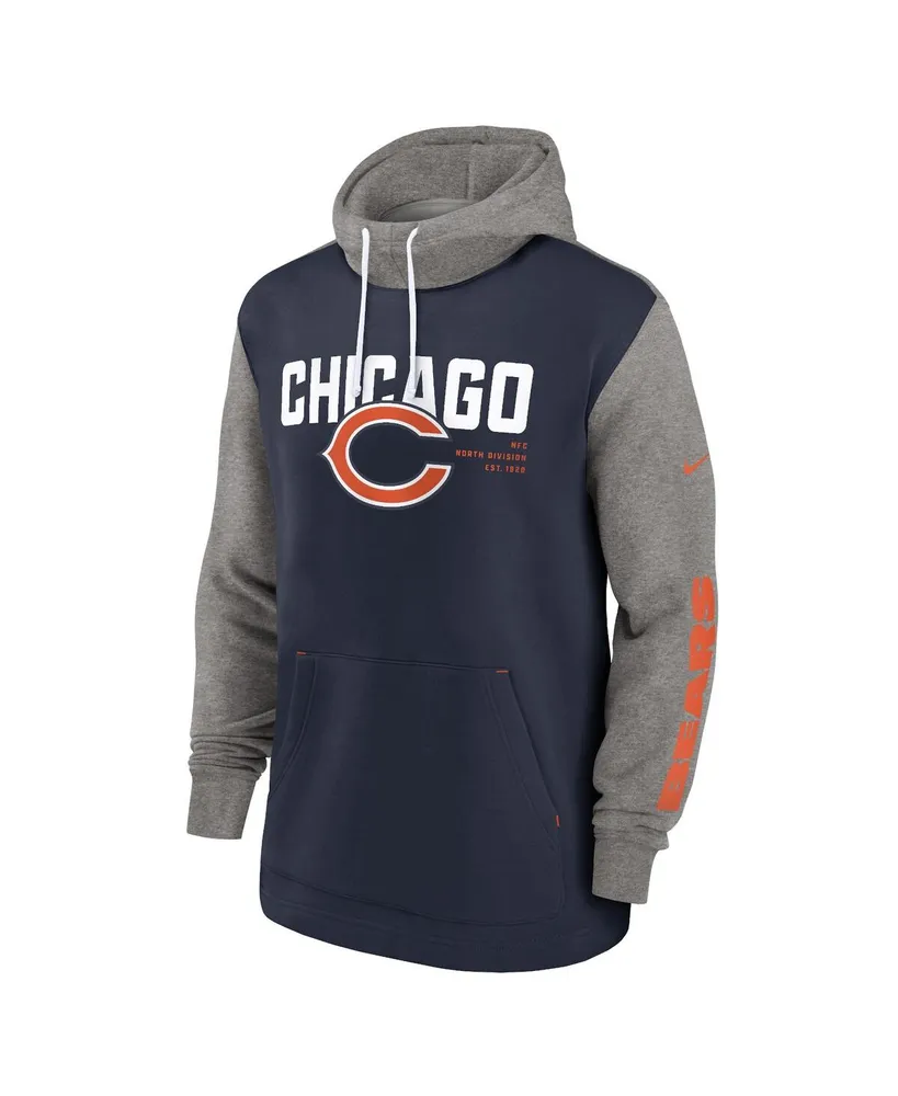 Men's Nike Navy Chicago Bears Fashion Color Block Pullover Hoodie