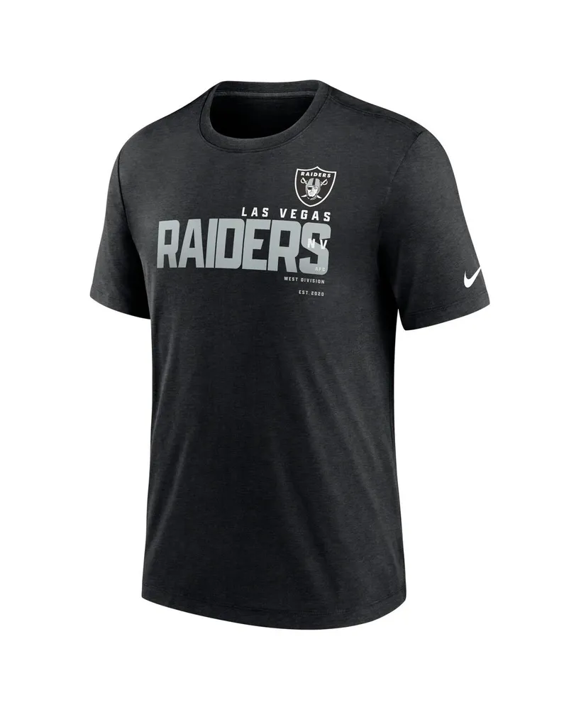 Men's Nike Heather Black Las Vegas Raiders Team Tri-Blend T-shirt