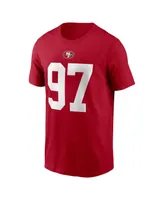 Men's Nike Nick Bosa Scarlet San Francisco 49ers Player Name and Number T-shirt