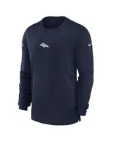 Men's Nike Navy Denver Broncos 2023 Sideline Performance Long Sleeve T-shirt