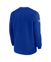 Men's Nike Royal Buffalo Bills 2023 Sideline Throwback Heavy Brushed Waffle Long Sleeve T-shirt