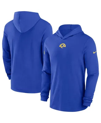 Men's Nike Royal Los Angeles Rams Sideline Performance Long Sleeve Hoodie T-shirt