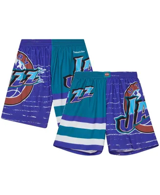 Men's Mitchell & Ness Purple, Turquoise Utah Jazz Jumbotron 3.0 Shorts