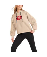 Women's Dkny Sport Cream San Francisco 49ers Debbie Dolman Raglan Pullover Hoodie