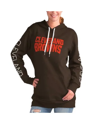 Women's G-iii 4Her by Carl Banks Brown Cleveland Browns Extra Inning Pullover Hoodie