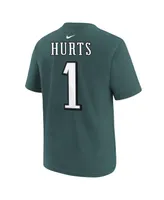 Big Boys Nike Jalen Hurts Green Philadelphia Eagles Player Name and Number T-shirt