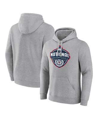 Men's Fanatics Gray UConn Huskies 2023 Ncaa Basketball National Champions Logo Pullover Hoodie