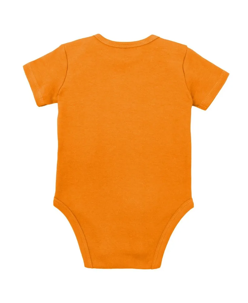 Baby Boys and Girls Mitchell & Ness Orange, Heather Gray Tennessee Volunteers 3-Pack Bodysuit, Bib Bootie Set