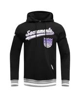 Men's Pro Standard Black Sacramento Kings Script Tail Pullover Hoodie