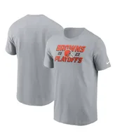 Men's Nike Gray Cleveland Browns 2023 Nfl Playoffs Iconic T-shirt