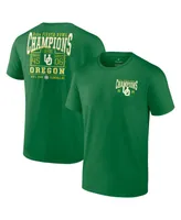 Men's Fanatics Green Oregon Ducks 2024 Fiesta Bowl Champions Score T-shirt