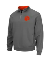 Men's Colosseum Charcoal Clemson Tigers Tortugas Logo Quarter-Zip Pullover Jacket