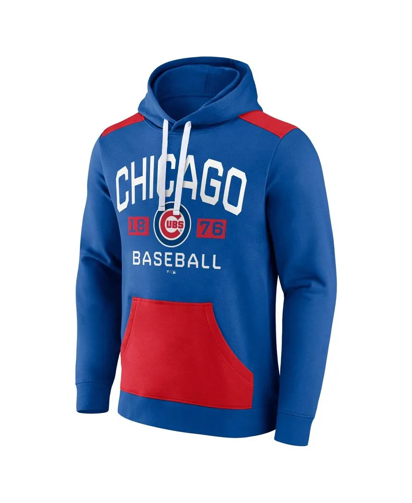 Men's Fanatics Royal, Red Chicago Cubs Chip Pullover Hoodie