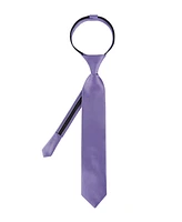 Calvin Klein Boys Solid Satin Pre-Tied Zipper Tie