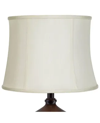 Creme Classic Medium Drum Lamp Shade 14" Top x 16" Bottom x 12" High (Spider) Replacement with Harp and Finial - Imperial Shade