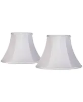 Set of 2 Bell Lamp Shades White Small 6" Top x 12" Bottom x 9" Slant x 8.5" High Spider with Replacement Harp and Finial Fitting - Imperial Shade