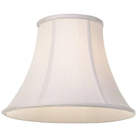 Set of 2 Bell Lamp Shades White Medium 7" Top x 14" Bottom x 11" Slant x 10.5" High Spider with Replacement Harp and Finial Fitting - Imperial Shade