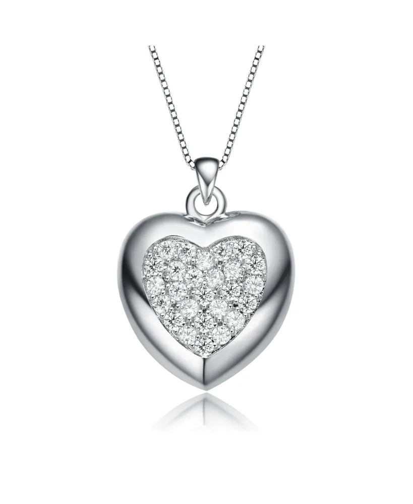 Fashionable and elegant White Gold Plated Heart Pendant Necklace