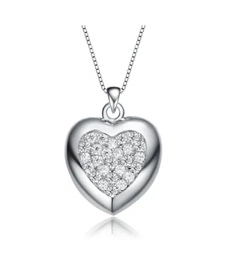 Fashionable and elegant White Gold Plated Heart Pendant Necklace