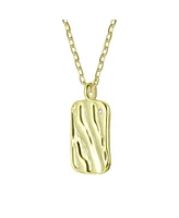 14K Gold Plated Square Pendant Necklace