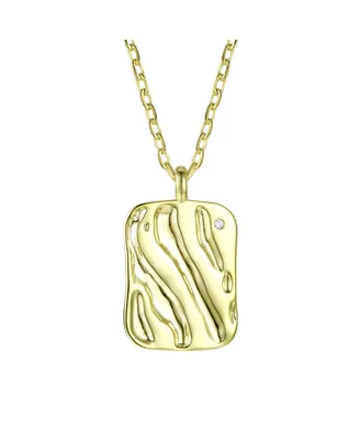 14K Gold Plated Square Pendant Necklace