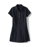 Lands' End Little Girls School Uniform Short Sleeve Mesh Pleated Polo Dress