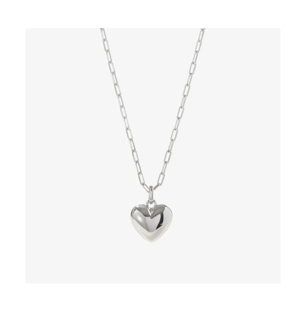 Ana Luisa Puffed Heart Necklace - Lev Silver