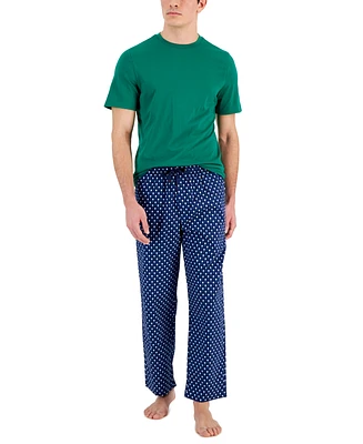 Club Room Men's 2-Pc. Solid T-Shirt & Golf Ball-Print Pajama Pants Set, Created for Macy's