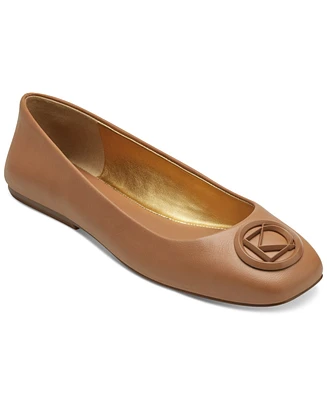 Donna Karan New York Women's Kylee Logo Leather Ballet Flats