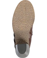 Journee Collection Women's Strap Round Toe Stacked Heel Dress Booties