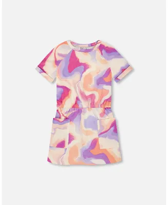 Girl French Terry Dress Multicolor Swirl Print - Toddler|Child